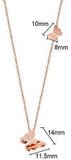 CHIFEI Juego Collar Arete con Dije Mariposa Estrella Flor Camelia Acero Titanio Chapado en Oro Rosa 18k Cadena Mujer