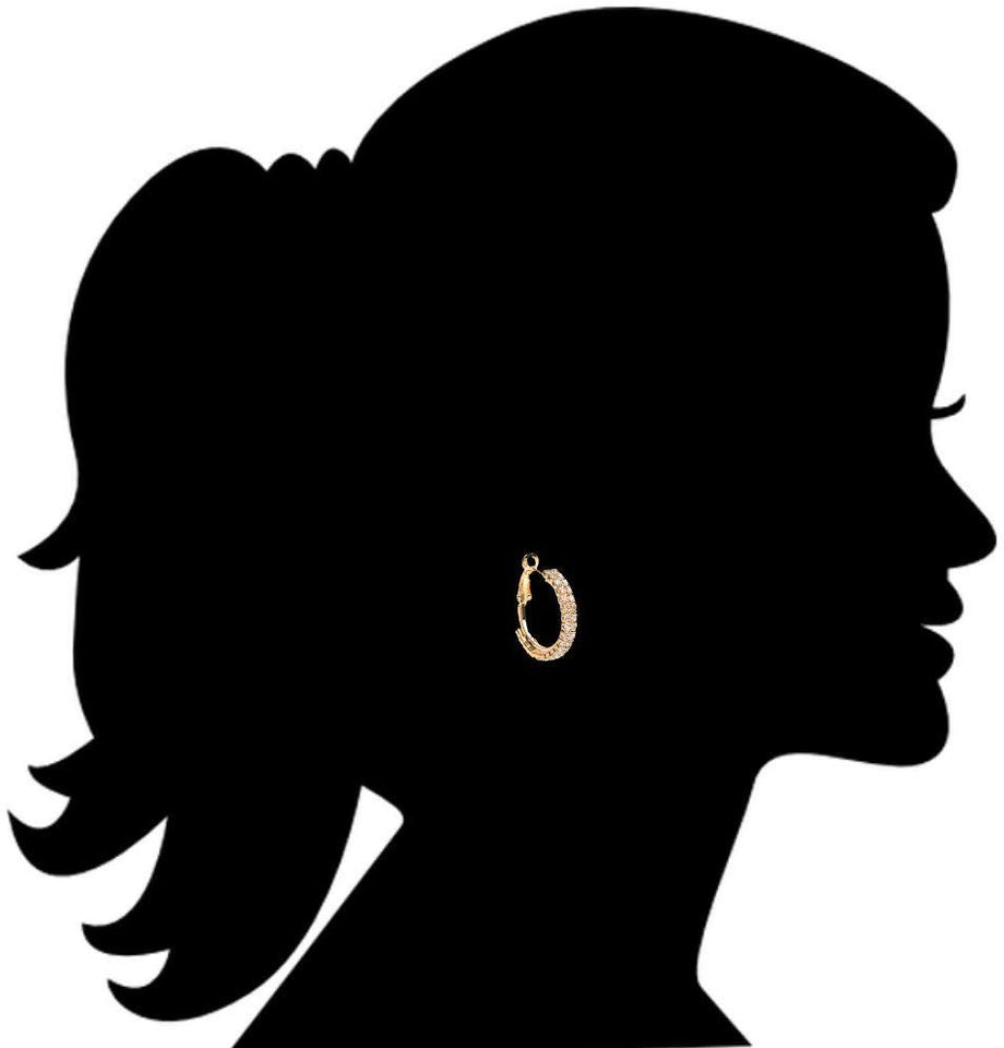 Aretes pendientes para mujer arracada argolla aro de Zirconia brillantes de moda (Plata,Oro)