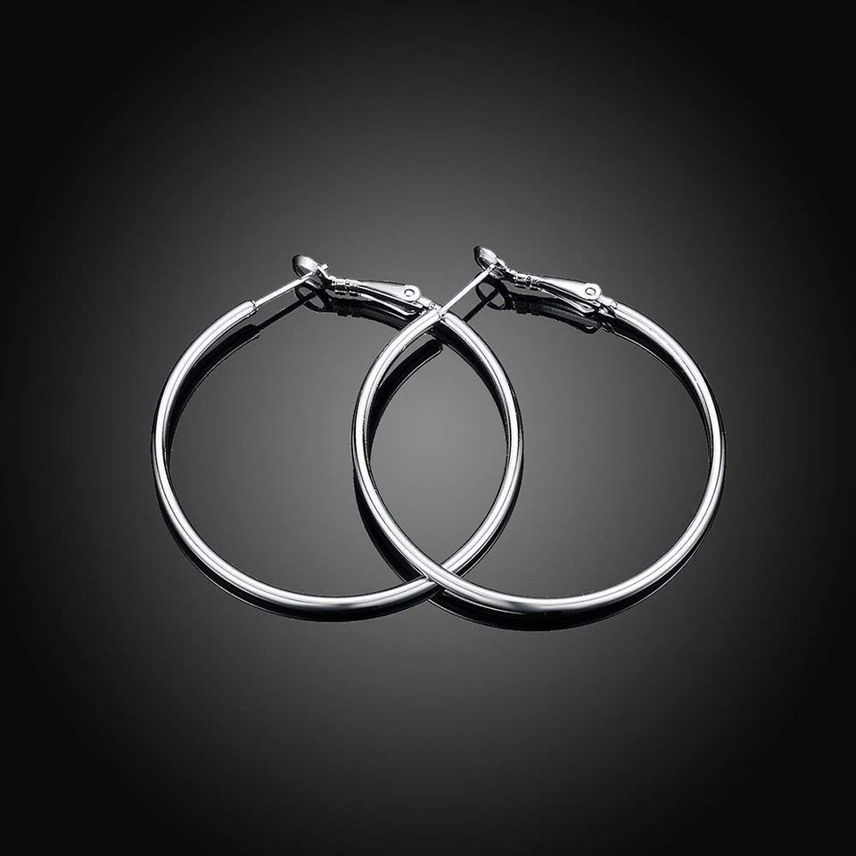 3 Pares Aretes de Aro de Acero Inoxidable, Pendientes de Aro para Mujer Chicas, 3 Tamaños y 3 Colores en Oro, Plata, Rosa