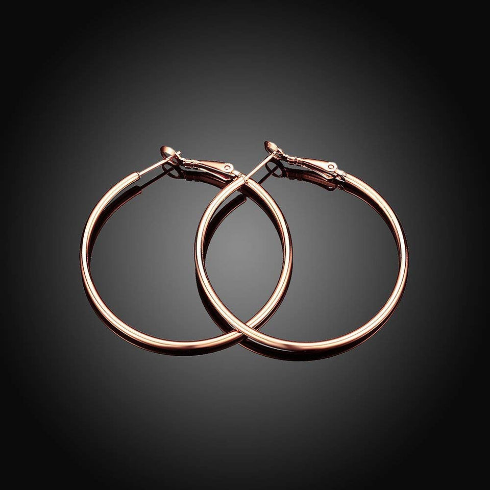 3 Pares Aretes de Aro de Acero Inoxidable, Pendientes de Aro para Mujer Chicas, 3 Tamaños y 3 Colores en Oro, Plata, Rosa