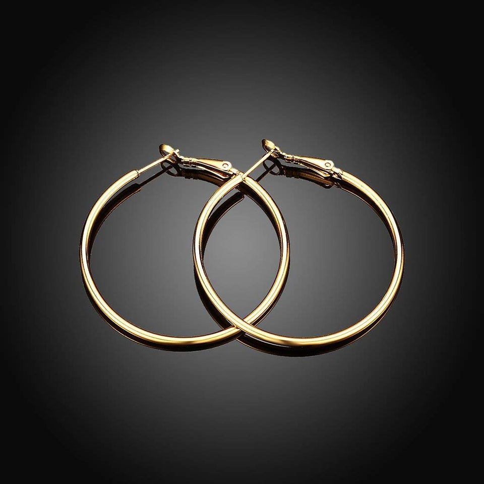 3 Pares Aretes de Aro de Acero Inoxidable, Pendientes de Aro para Mujer Chicas, 3 Tamaños y 3 Colores en Oro, Plata, Rosa