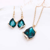 Orumlio Collar Colgante de Cristal Chapado en Oro Blanco para Mujeres Chicas, Joyería de la Boda, Conjunto de Joyas Pendiente