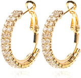 Aretes pendientes para mujer arracada argolla aro de Zirconia brillantes de moda (Plata,Oro)