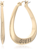 GUESS Basic - arete de aro ovalados pequeños con logo