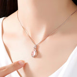 CHIFEI Hermoso Collar Cristal en Forma de Gato Corazón Gota de Agua con Dije Piedra Natural