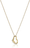 14 K oro cóncava collar con colgante de corazón, 45,7 cm