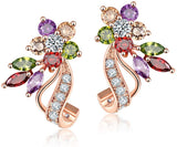 CARSINEL 2 Paquetes Hermoso Multicolores Zirconia Cúbica Aretes Clásica joyería ideal para mujeres