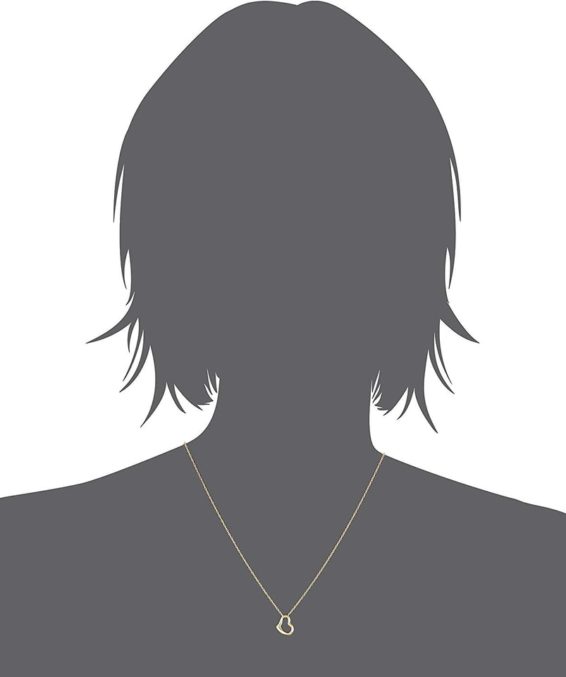 14 K oro cóncava collar con colgante de corazón, 45,7 cm