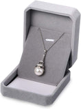 Aroncent Collar Mujer de 925 Plata de Ley Esterlina Colgante Torre Eiffel Francés Tridimensional con Perla Joyería Elegante Diseño Original Regalo para Amor Novia, Plateado