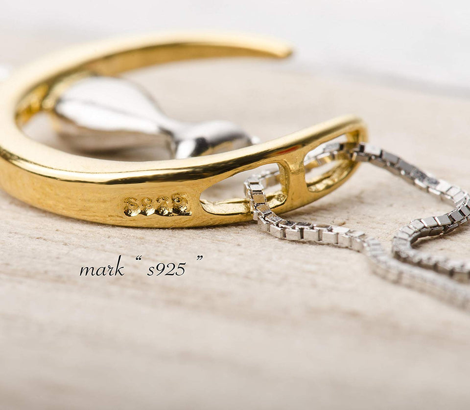 S.Leaf Collar de plata de ley collar de luna para mujer