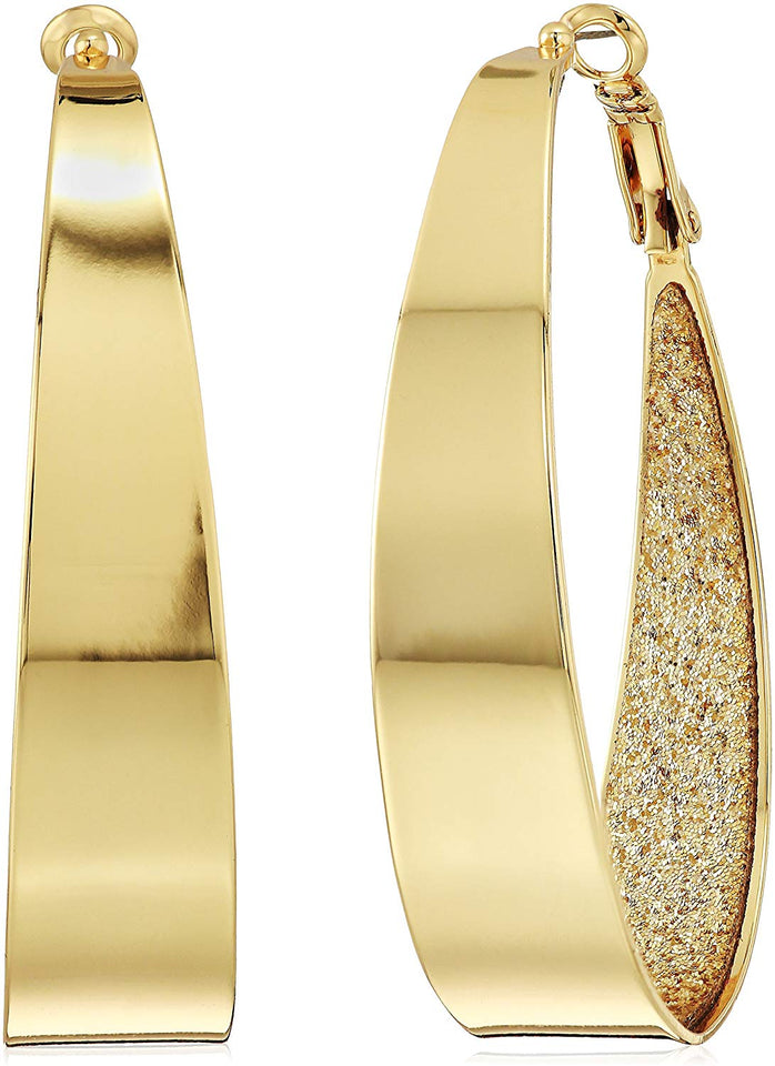 Guess Glitter grande ovalado arete de aro