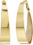Guess Glitter grande ovalado arete de aro